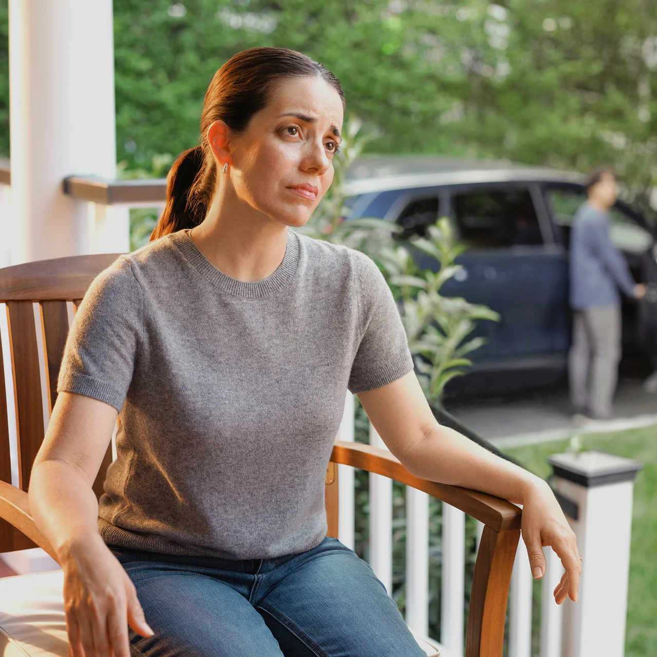 Illustrative image of a woman experiencing chronic HypoPARAthyroidism symptoms (not a real patient)